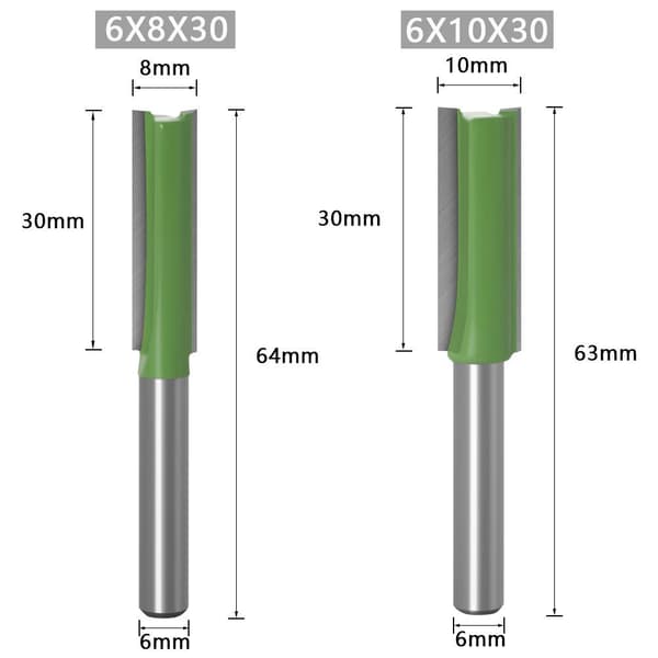 7 stk 6mm skaftfreser rett kutter med karbidkanter Carp