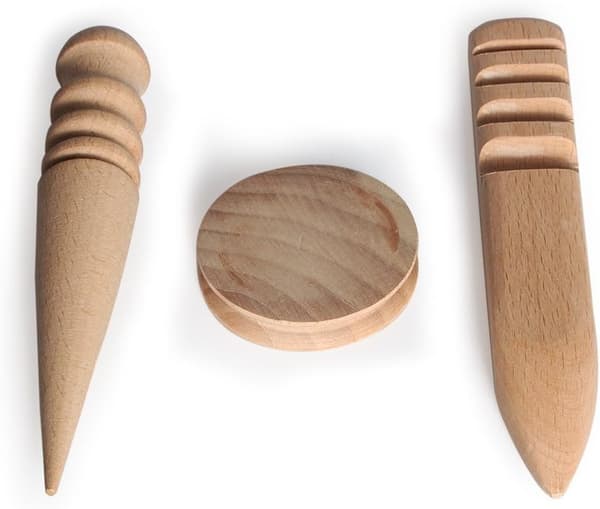 Läderhantverk Kant Slicker Rund Multi-Storlek Trä Burnisher 3 DXGHC