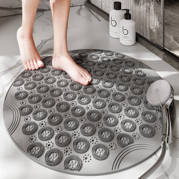 PVC Rund Massage Bademåtte Antislip Brusematte Badeværelsesmåtte Machi