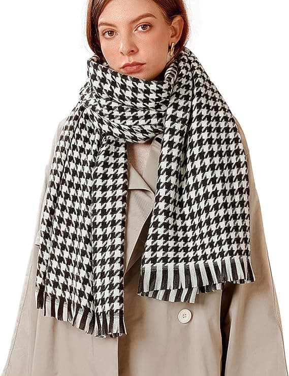 Dames Tartan Skjerf - Damer Vinter Lang Rutete Teppe Skjerf, Så