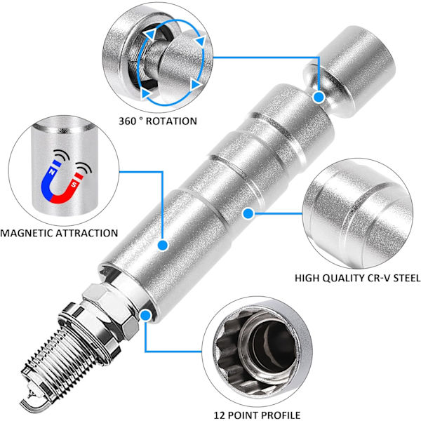 2 kpl Sytytystulpan avain 14mm/16mm Kääntyvä Sytytystulpan DXGHC