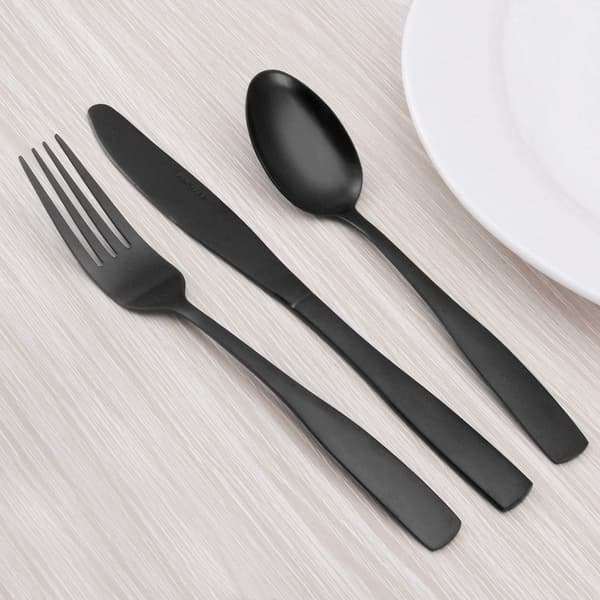 Matt Svart Bestickset, Satin Finish 20-Delar Rostfritt Stål