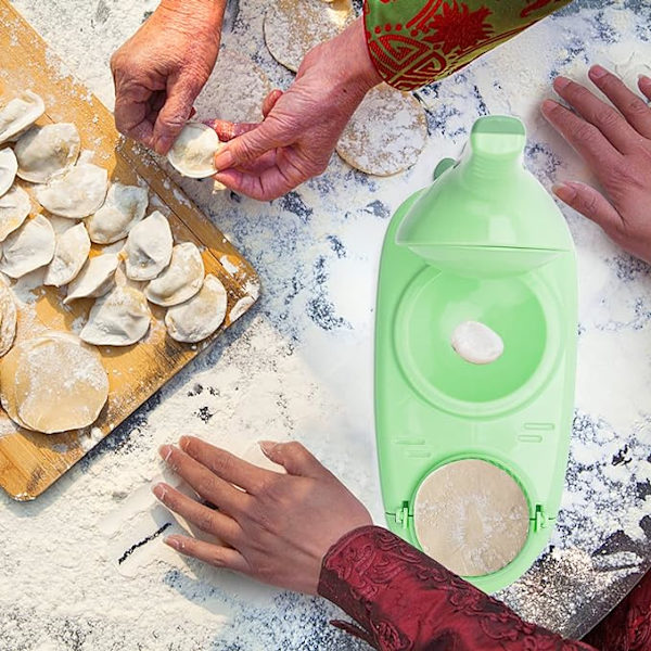 2-i-1 Tortillapress och Dumplingform, Manuell Formgivare för Dumplingomslag