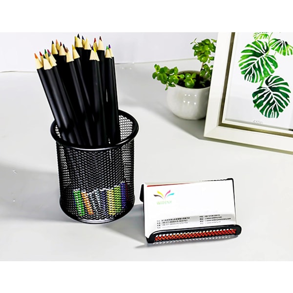 8 stk. Sort Metal Visitkort Holder Åben Design Visitkort