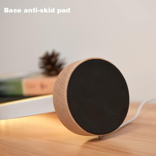 LED skrivebordslampe i tre, nattlys til soverom