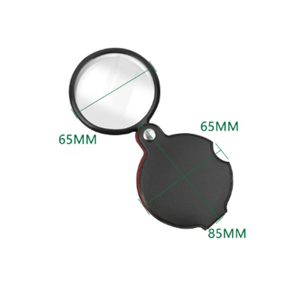4 stk. 10x Lille Lommeforstørrelsesglas Premium Foldbar Mini Forstørrelsesglas