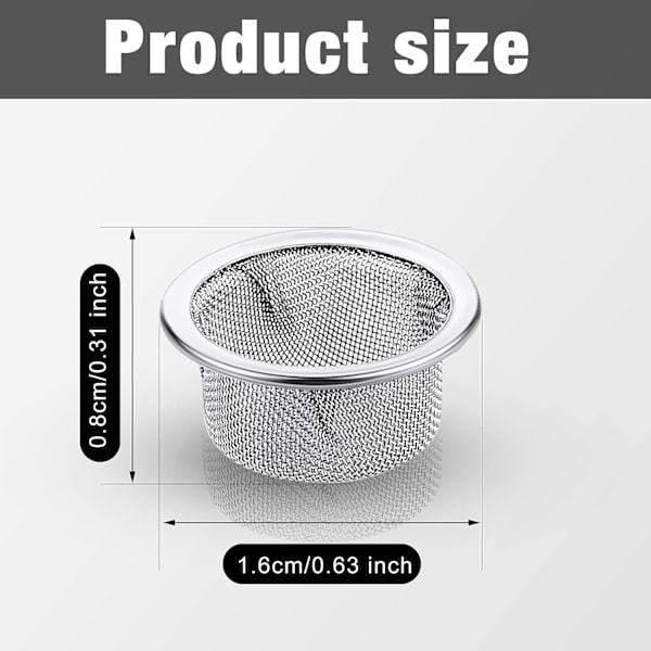 Rustfritt Stål Sil 1/2 Tomme Mesh Skål Sil Rustfritt Stål