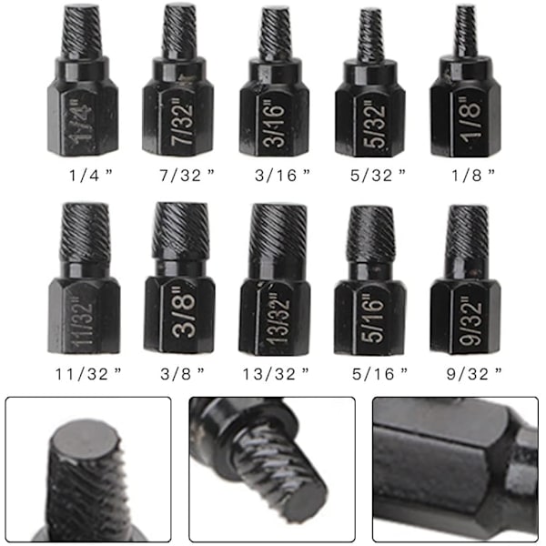 10-delad Multi-Spline Hex Skruvutdragare Set