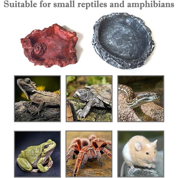 2 st Reptilmatare, Reptilskålar, Vattenfat för Ödlor, T
