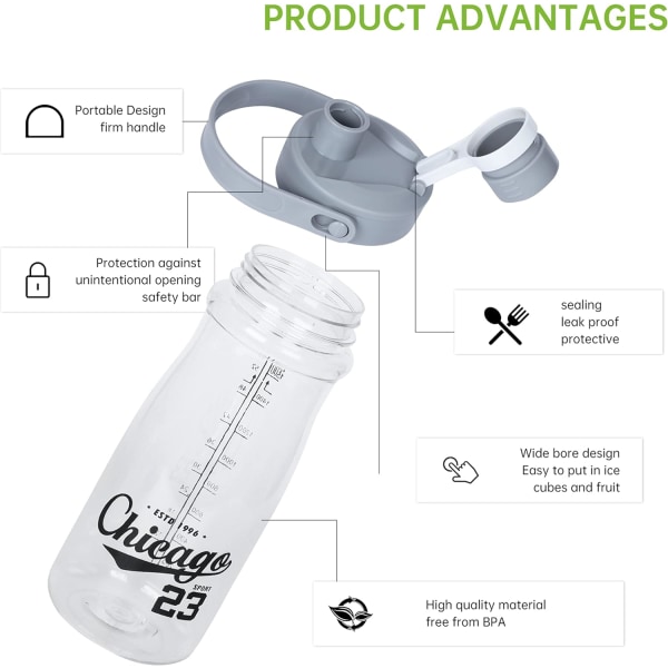 1,5 liters vattenflaska - BPA-fri - En gallon vattenflaska för S