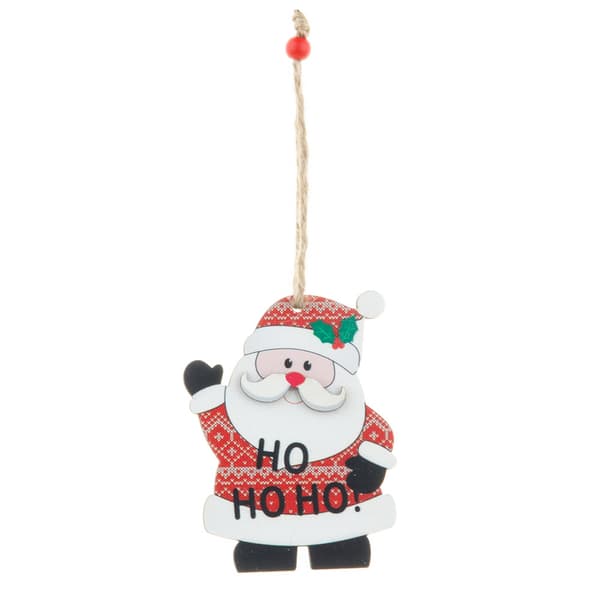 3 st juldekorationer målade trähängen jul