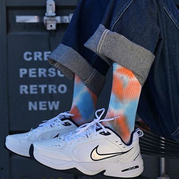 Färgglada Tie-Dye Mjuka Crew-strumpor för Kvinnor, Dämpade Casual Strumpor C
