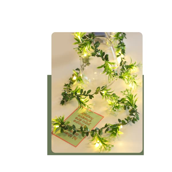 Garland, rør, guirlande, jule LED-lanterne, solcellelanterne Whit