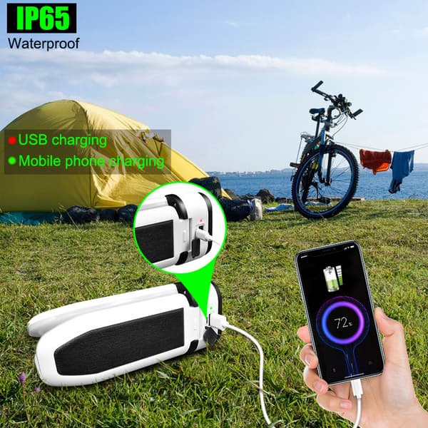 1-delt Foldbar LED Solcellelanterne Camping Udendørs Teltslys USB