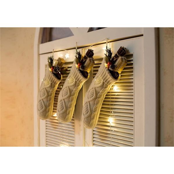 4-pack Julstrumpor, 14 tum Kabelvirkade Strumpor Present