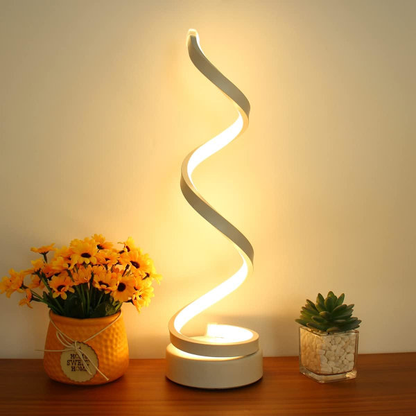 LED-pöytälamppu, moderni minimalistinen spiraali pöytälamppu