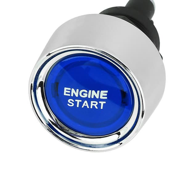 （Blå）Motorstartknapp, bilmotorstartknapp, 12V-24V 50A bil