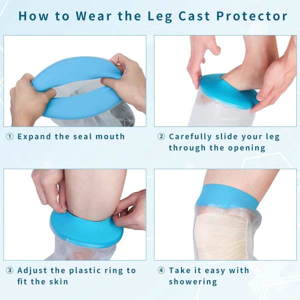 Waterproof Cast Cover for Shower, PICC Line Covers for Knee, Wat