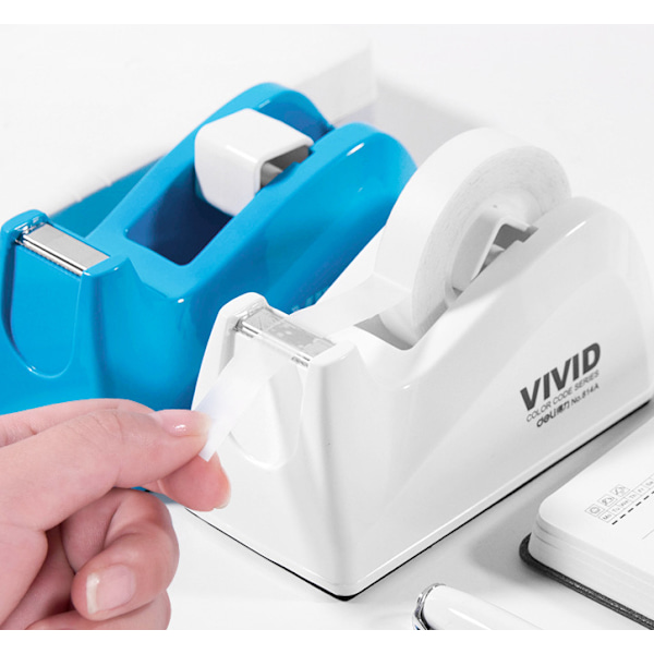En tejpdispenser, liten tejpdispenser med skärfunktion, söt för kontoret