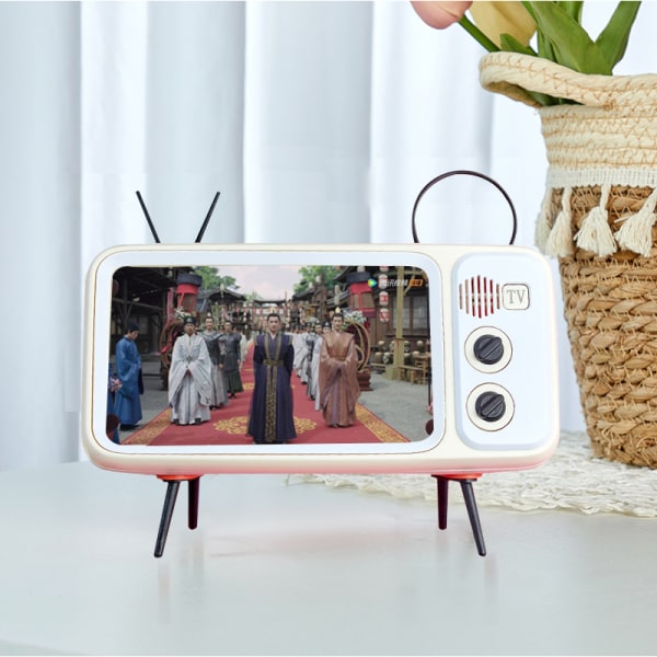 Kreativ mobiltelefonhållare skrivbordsretro TV Bluetooth stereo mob