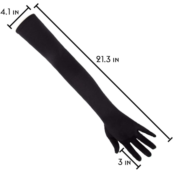 Långa Armbågslånga Satinhandskar 21 tum Stretchiga 1920-tals Operahandskar Kvällsfest Danshandskar för Kvinnor