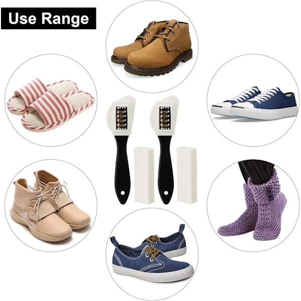 2 Set Suede Borstar & Nubuck Borstar 2-Delar 4-Vägs Borstar + 4