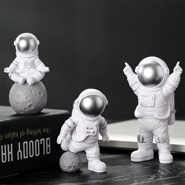 3-delt Astronaut Actionfigur Skulptur, Moderne Astronaut Statue