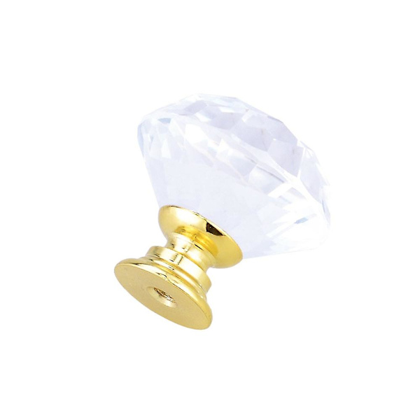 10 stk sett 30mm diamantformet design krystallglass knotter skap