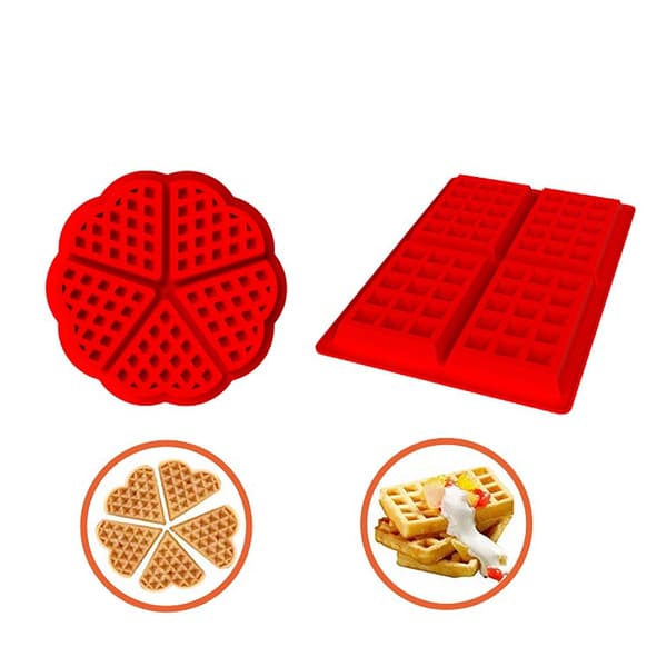 Silikonform Bageplade Rund Kvadratisk Vaffel DIY Form
