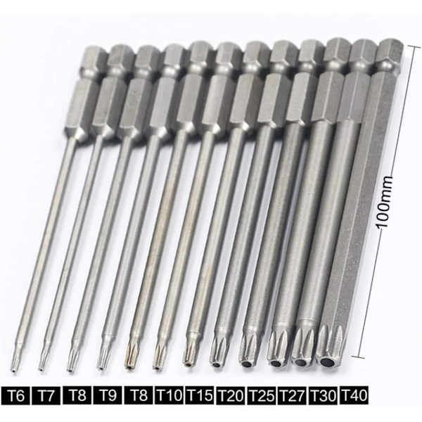 11 osan Torx-kärkien setti ruuvimeisseleille ja sähköruuvimeisseleille