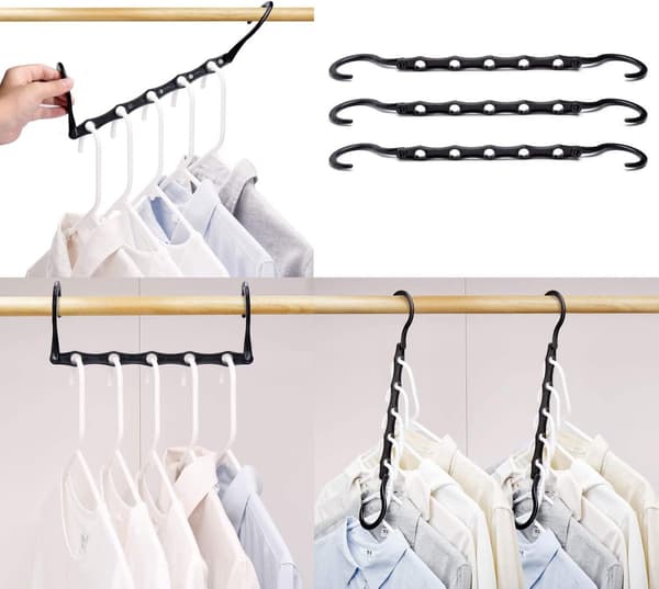 Pakke med 10 Magic Hangers Garderobe Hanger Organizer Opbevaring til Cl