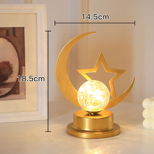 Kunst Ramadan Eid Al-Adha Varmt Lys Skrivebordsdekorasjon Måne