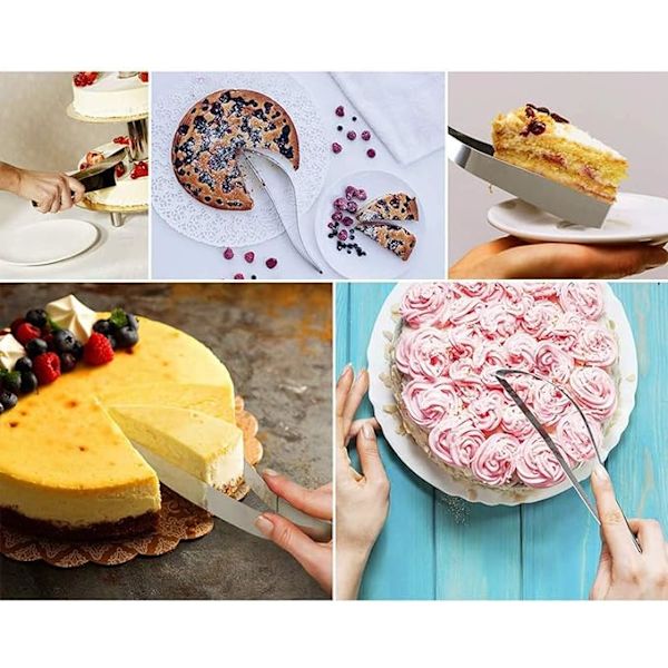 YUEMING 2 stk. Kakeserver, Kakeskjærer, Rustfritt Stål Kakes