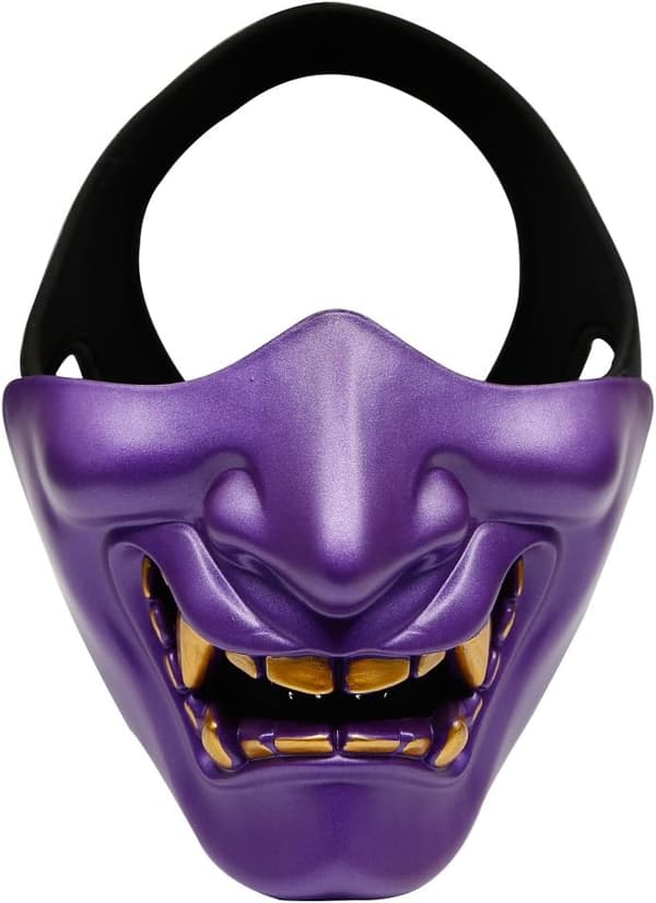 Airsoft Halvmaske, Ond Djævel Monster Kabuki Samurai Hannya