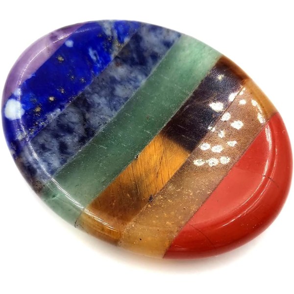Thumb Worry Stone for Anxiety, 7 Chakra Crystals Healing Ston DXGHC