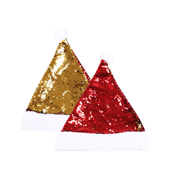 2 Julehatte Dobbeltsidede Sequins Hatte Julepynt