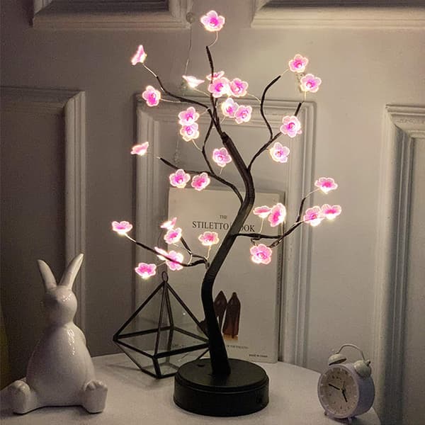 Bordbonsai med 36 LED kirsebærblomsttrelys
