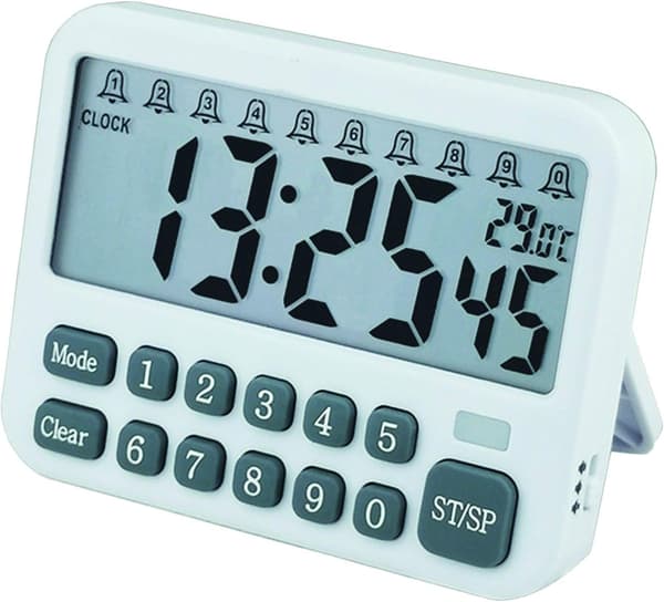 Multifunktionell Digital Väckarklocka med 10 Alarminställningar, C