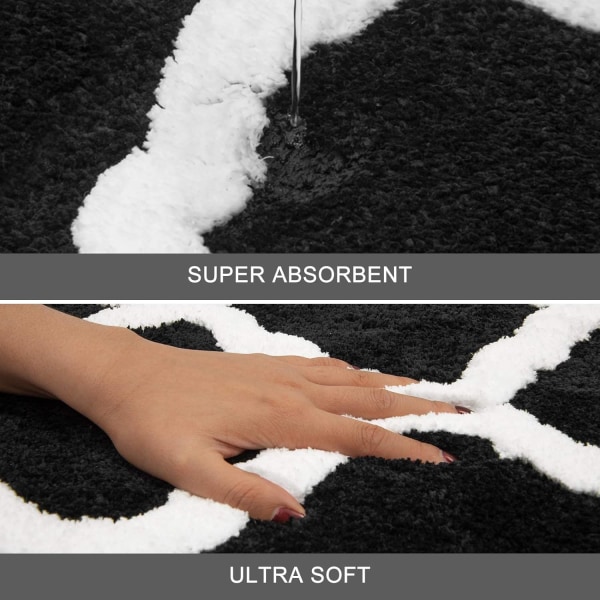 Mikrofiber Badeværelses- og Toiletmåtte, Skridsikker, Absorberende og Maskinvaskbar
