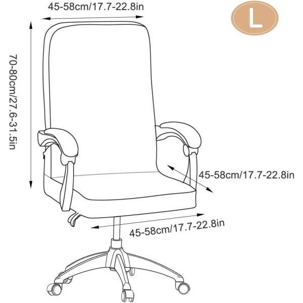 Stretch Kontorstoltrekk, 1 stk Moderne Roterende Kontorstol C