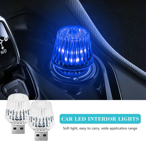 USB-nattlampor, USB-atmosfärsljusset, 2 st USB LED-billampor