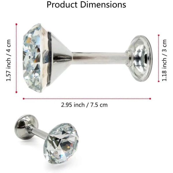 Klar Diamant Krystal Gardinholdere, 2 stk. Væghængte Ta DXGHC