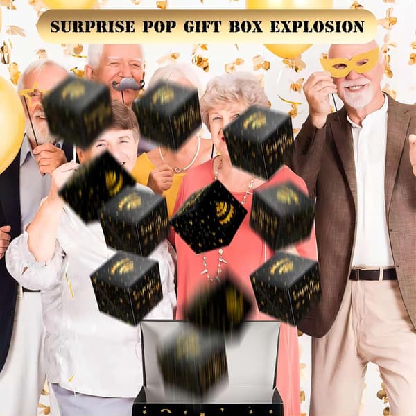 Födelsedagspresentask för pengar, unik julklapp med hopfällbart kuvert som exploderar, pengaskrin för kontanter