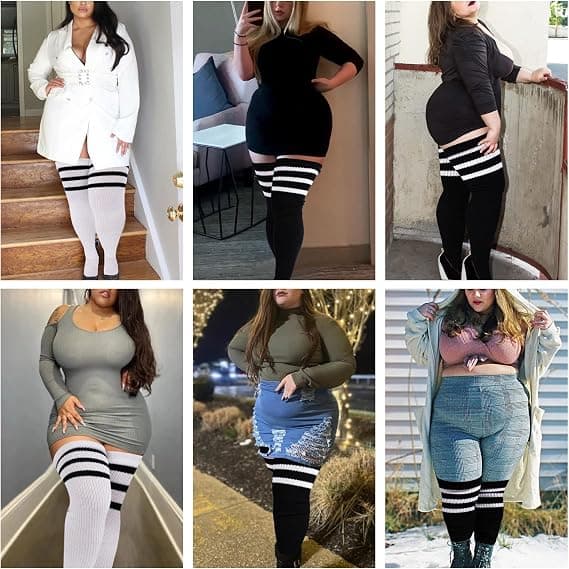 Plus Size Damstrumpor för Tjocka Lår - Extra Långa