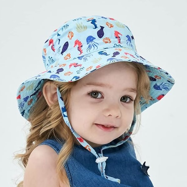 Unisex Bob Baby Kid Solhat Fiskerhat Spædbarn Spandhat Bred