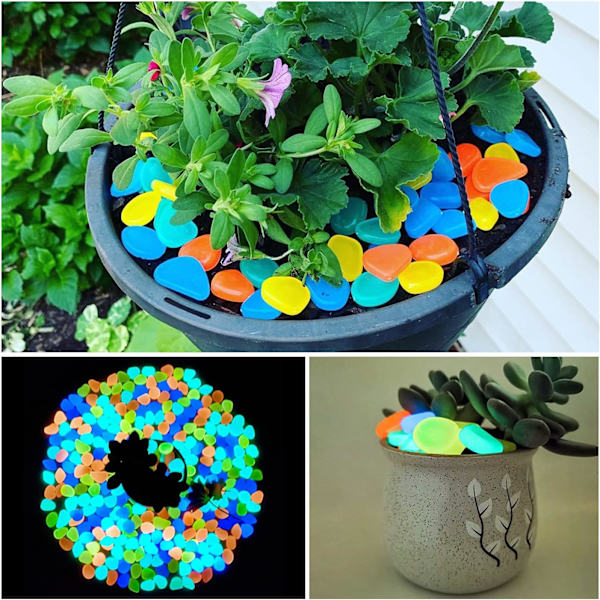 200 st, Lysande Stenar, Glow Stones Utomhus Dekoration, Glödande Stenar