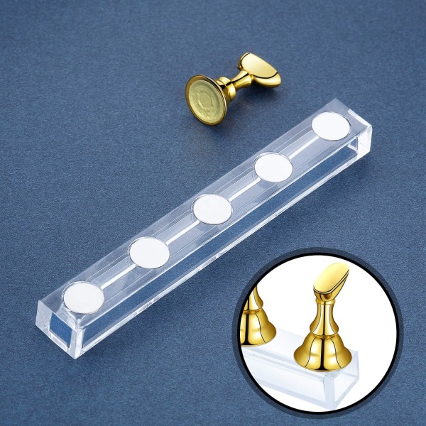 2 Kits Acrylic Nail Display Stand Nail Tip Practice Holder Magnet