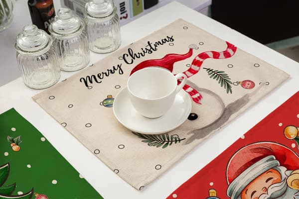 Jultomte Snögubbe Julbordsplaceringar för Matbord - 12,5 ×