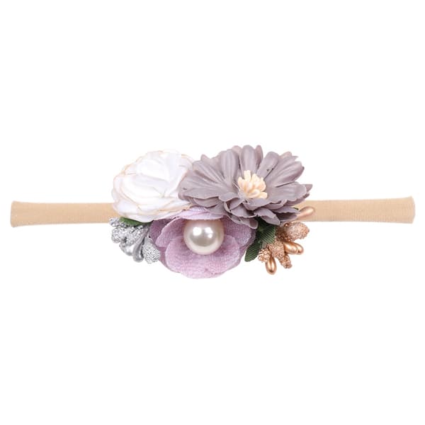 Babyjente Blomst Nylon Blomst Hodebånd - Elastisk Hårbånd Håndlaget