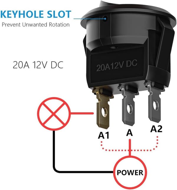 8 stk LED Vippebrytere, Interuptor 12v for Bil DC 12V 20A på/av
